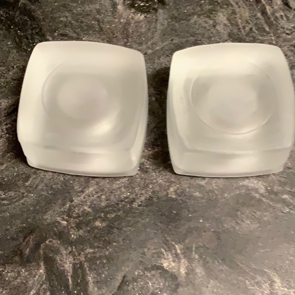 Frosted Glass candlesticks - Picture 2 of 5